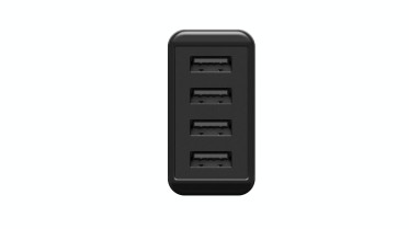 Čtyřkanálový síťový USB adaptér (celkem 6000 mA, 30W) - černý