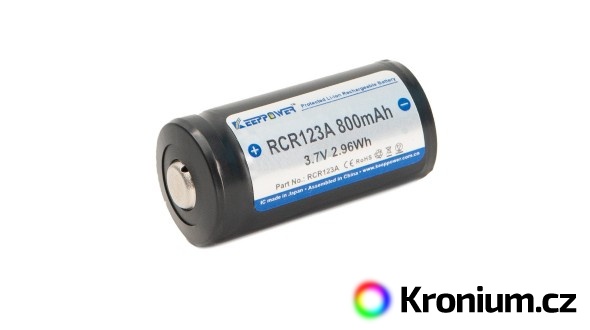 Dobíjecí baterie Keeppower RCR123A 800 mAh (Li-Ion)