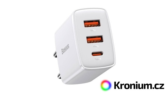 Baseus síťový adaptér USB-C + 2x USB-A (30W)