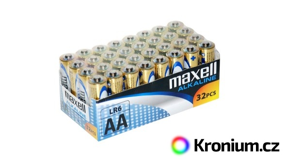 Tužková AA alkalická baterie Maxell 32ks