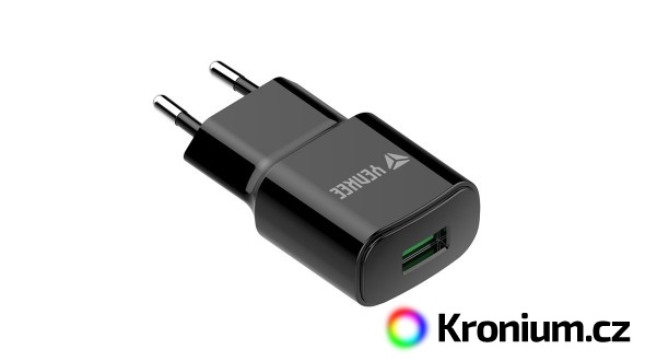 Síťový USB adaptér QC3.0 (černý)