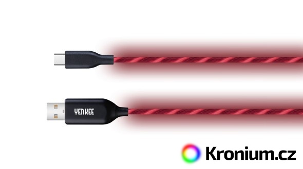 Kabel USB-C 100 cm svítící