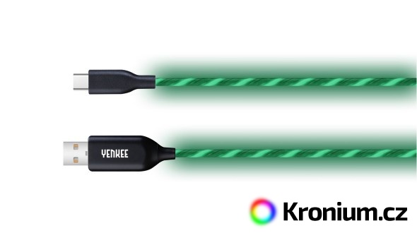 Kabel USB-C 100 cm svítící