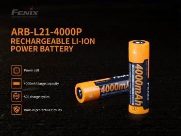 Vysokoproudová baterie Fenix 21700 4000 mAh (Li-Ion)