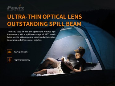LED svítilna Fenix LD30 + USB aku 3400 mAh