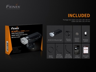 Cyklosvítilna Fenix BC30 V2.0 + nabíjecí USB sada 3500 mAh