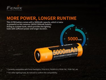 Dobíjecí baterie Fenix 21700 5000 mAh (Li-Ion)