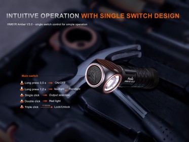 Nabíjecí čelovka Fenix HM61R Amber V3.0