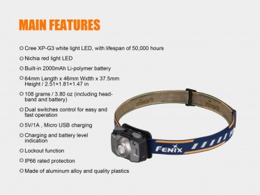 Nabíjecí čelovka Fenix HL32R