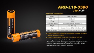 Dobíjecí baterie Fenix 18650 3500 mAh (Li-Ion)