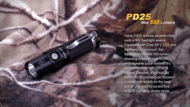 LED svítilna Fenix PD25 + USB aku 700 mAh