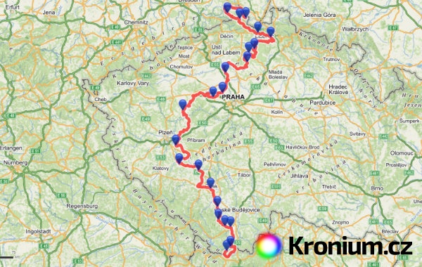 Mapa závodu Bohemia Divide 2020